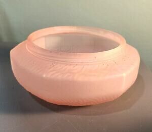 873. Pink Satin Glass Powder Jar Base Art Deco
